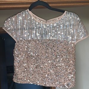 Maya Deluxe - Top with Sequin, Blush Taupe, Sequin